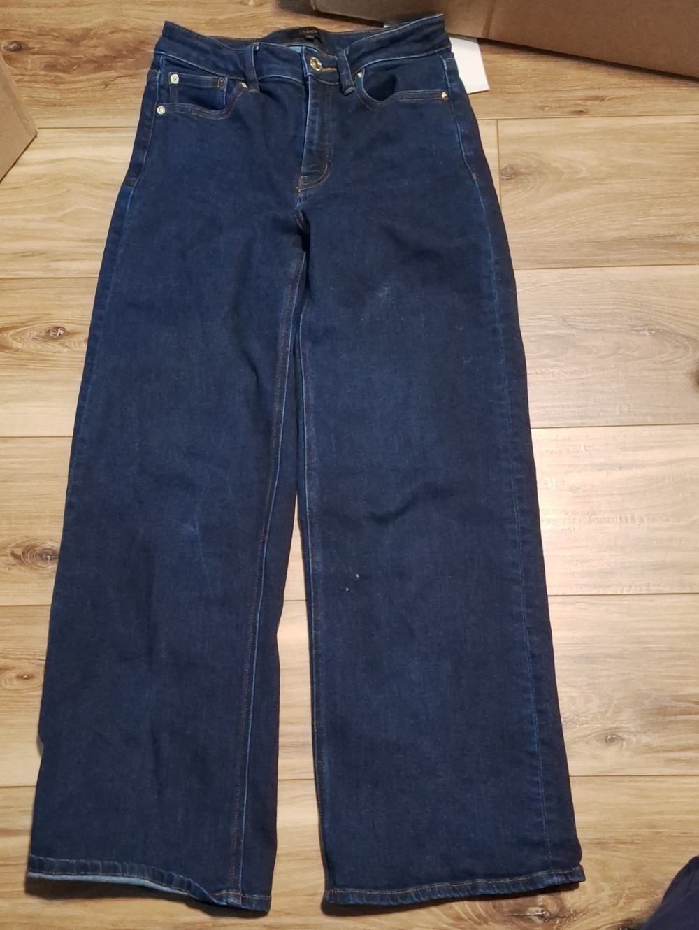Quince Bella Stretch Wide Leg Jeans Deep Rinse 26 NWT 32" inseam - Picture 3 of 4